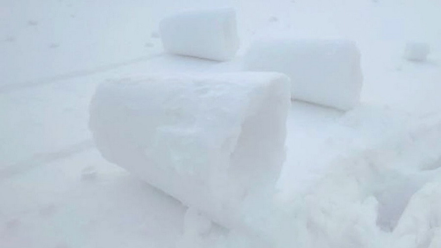На Алтае произошло редкое природное явление, здесь появились «снежные рулетики» (видео)