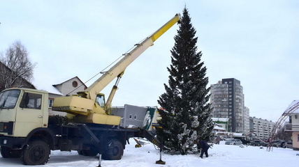В центре города-курорта Белокуриха установили новогоднюю ёлку