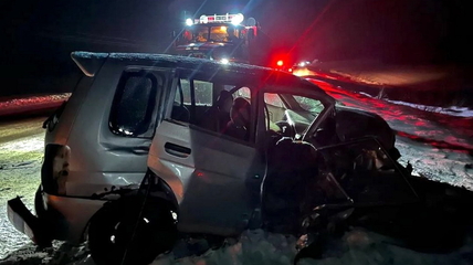 На трассе Бийск – Белокуриха произошло лобовое столкновение Mazda с Land Rover