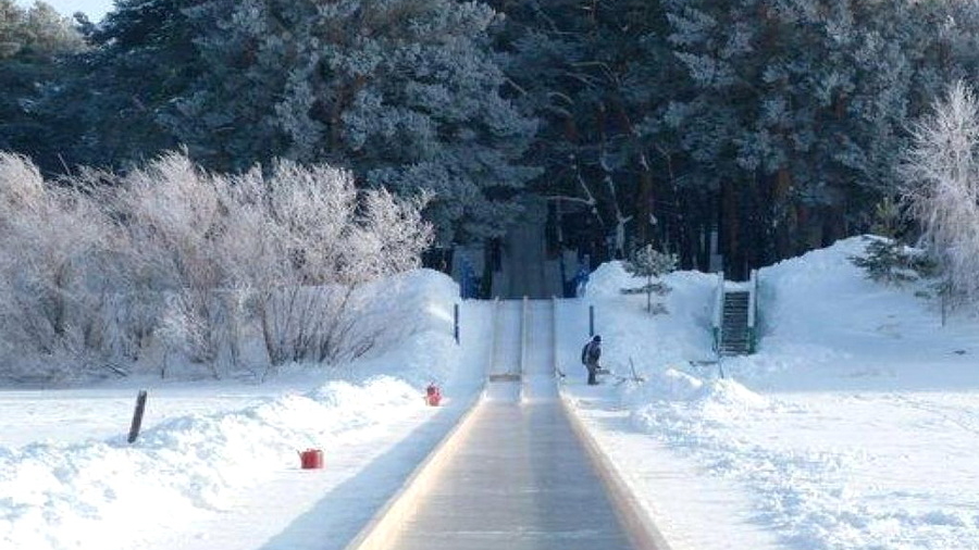 Самая длинная горка в России почти 400 метров находится в Алтайском крае (видео)